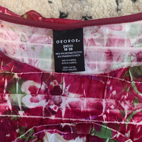 George 2X ruffled layered top! - Picture 3 of 3